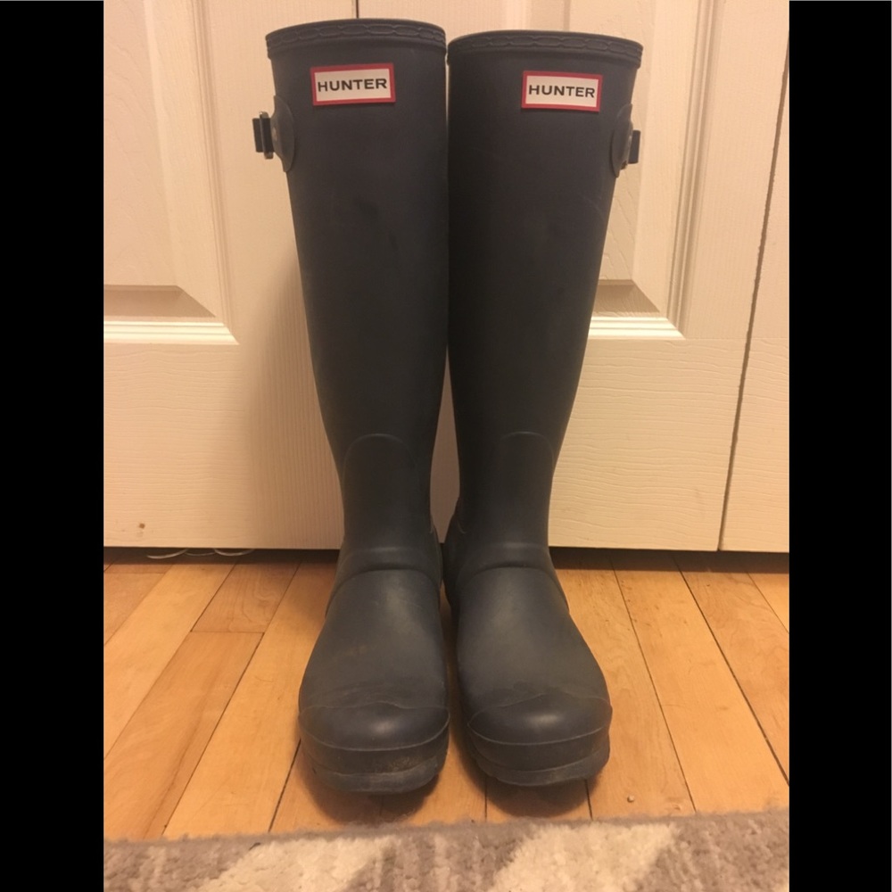 Original tall Hunter rain boots (navy matte)